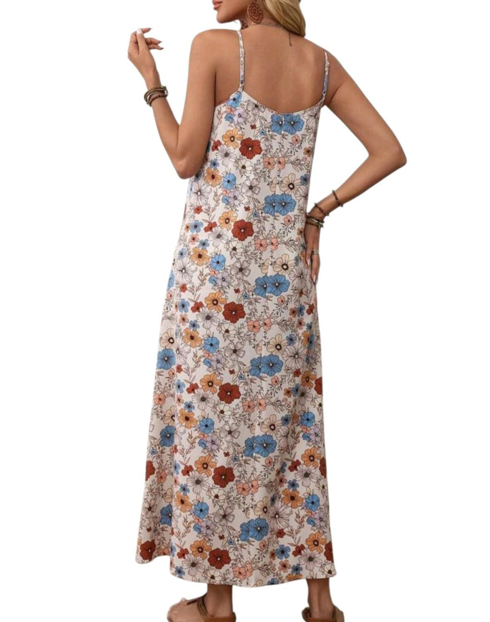 Vestido longo alças finas estampa floral tamanho P Emery Rose novo – photo 4